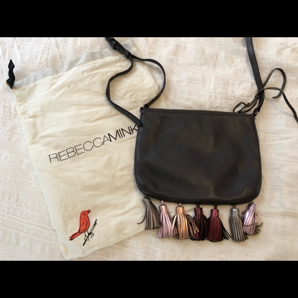 Minkoff Dark Grey Tassel Crossbody